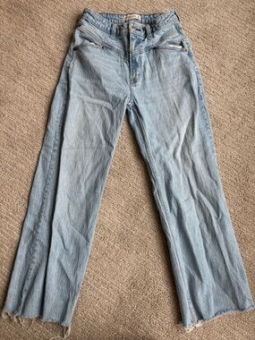 Abercrombie & Fitch Light Blue High-Waist Straight Jeans